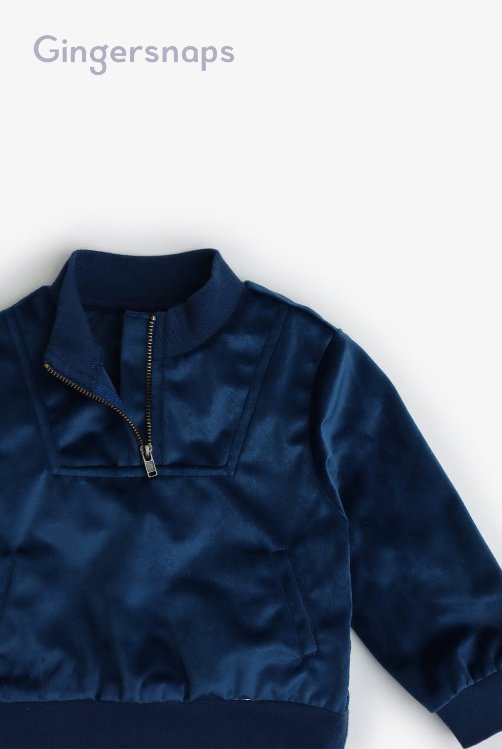 جينجرسنابس سويت شيرت رضع أولادي كم طويل وسحاب أزرق