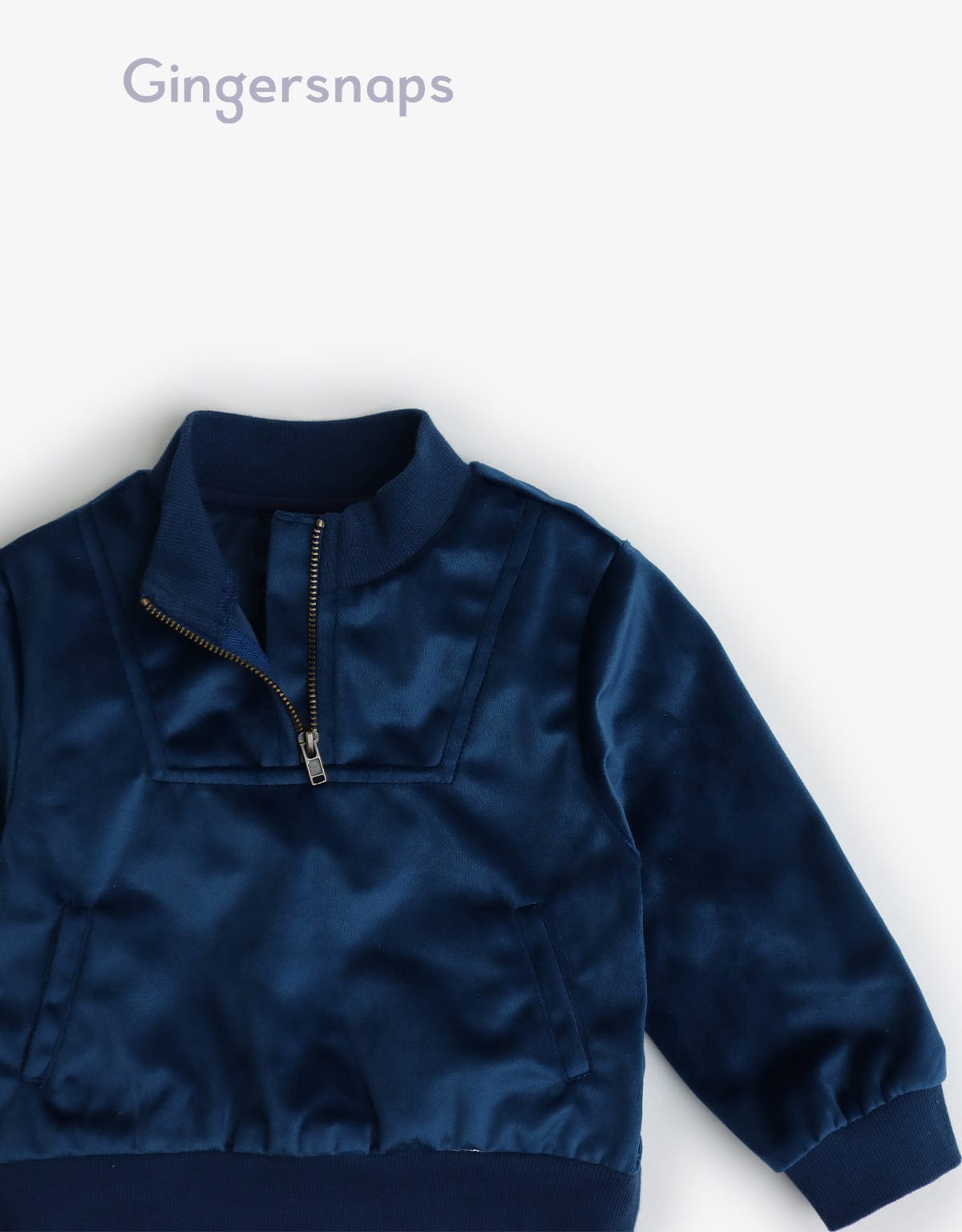 جينجرسنابس سويت شيرت رضع أولادي كم طويل وسحاب أزرق