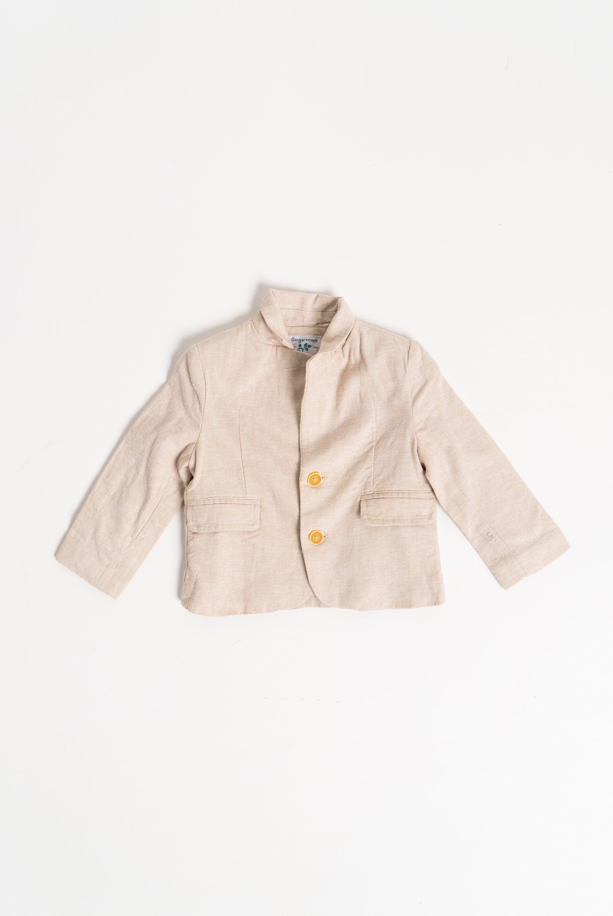 جينجرسنابس جاكيت سادة بأزرار أمامية كم طويل أولادي بيج