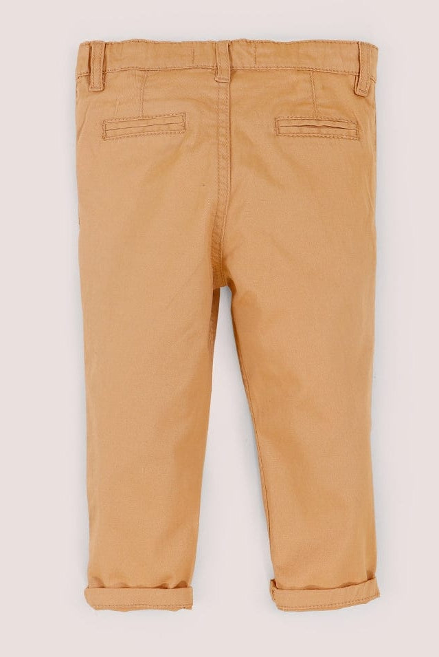 جينجرسنابس بنطلون اطفال رضع ولادي سادة مزين بميدالية أصفر غامق