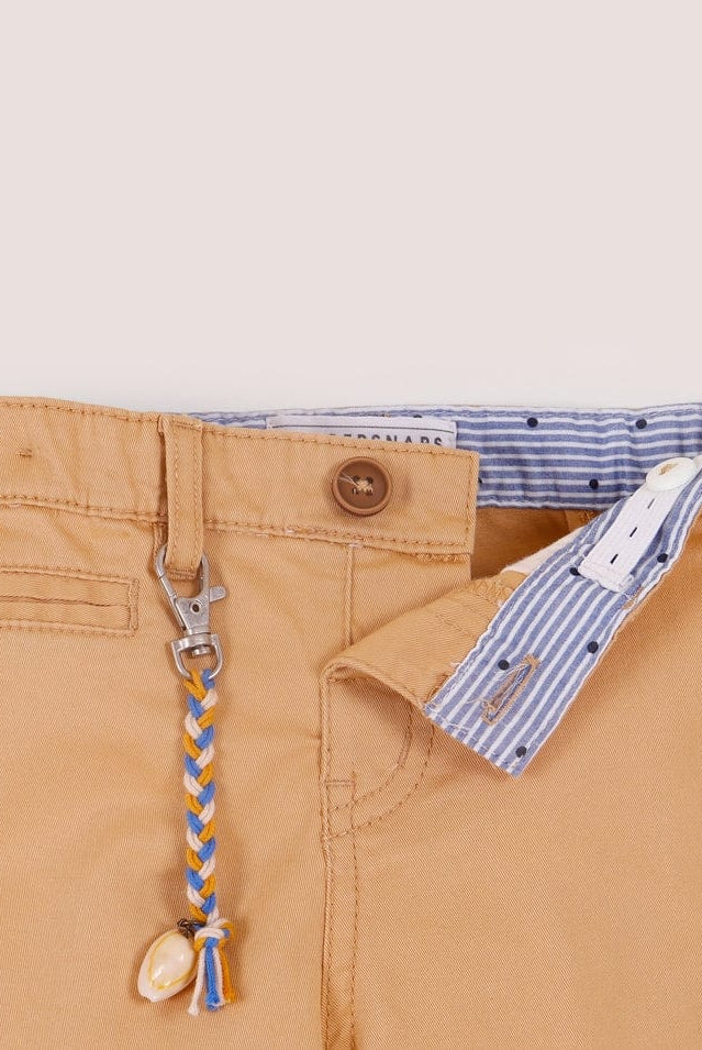 جينجرسنابس بنطلون اطفال رضع ولادي سادة مزين بميدالية أصفر غامق