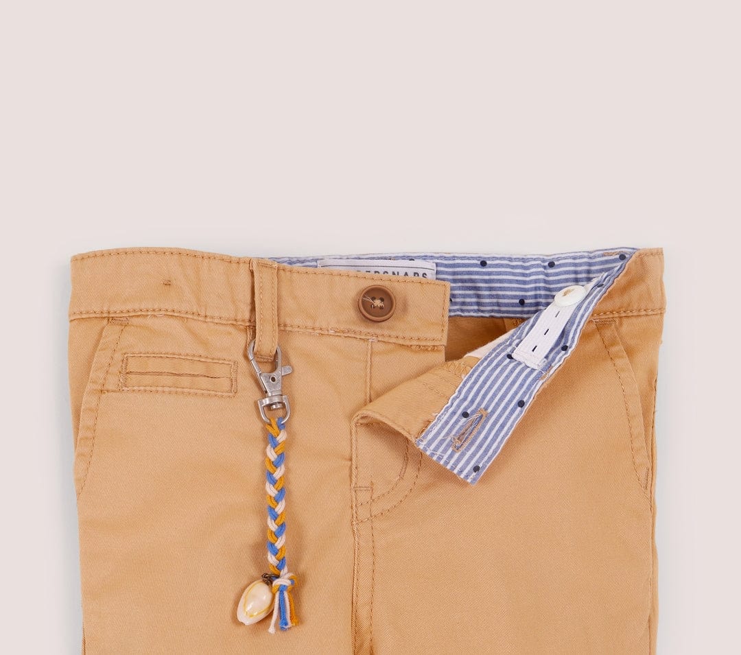 جينجرسنابس بنطلون اطفال رضع ولادي سادة مزين بميدالية أصفر غامق