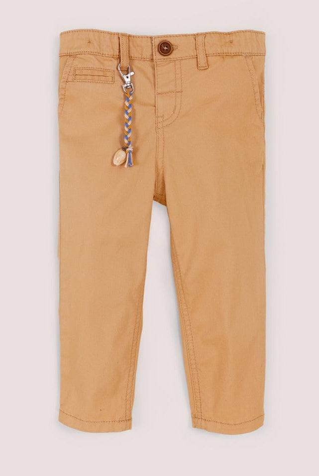 جينجرسنابس بنطلون اطفال رضع ولادي سادة مزين بميدالية أصفر غامق