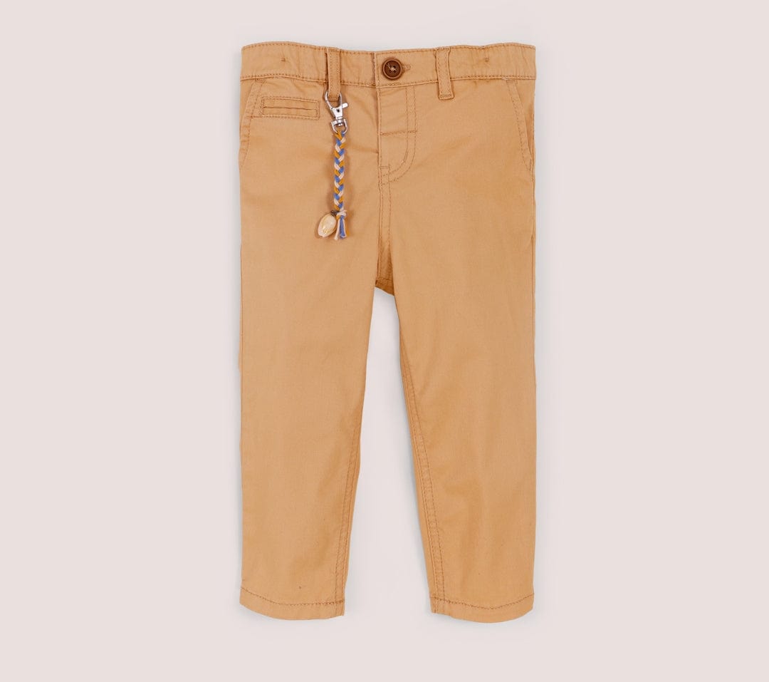 جينجرسنابس بنطلون اطفال رضع ولادي سادة مزين بميدالية أصفر غامق