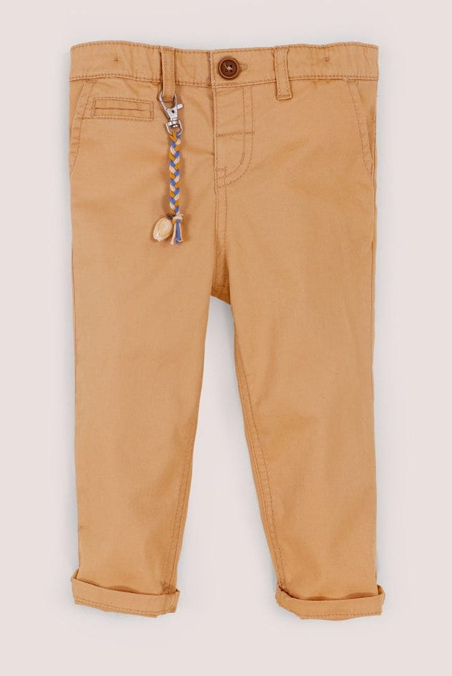 جينجرسنابس بنطلون اطفال رضع ولادي سادة مزين بميدالية أصفر غامق