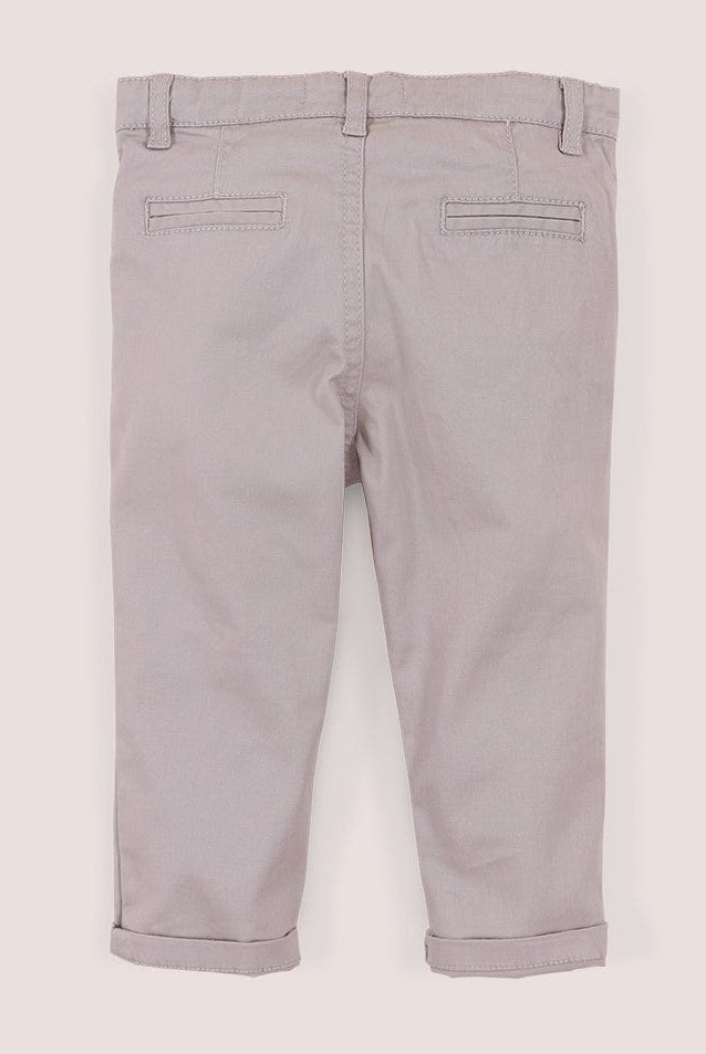 جينجرسنابس بنطلون اطفال رضع ولادي سادة مزين بميدالية رمادي