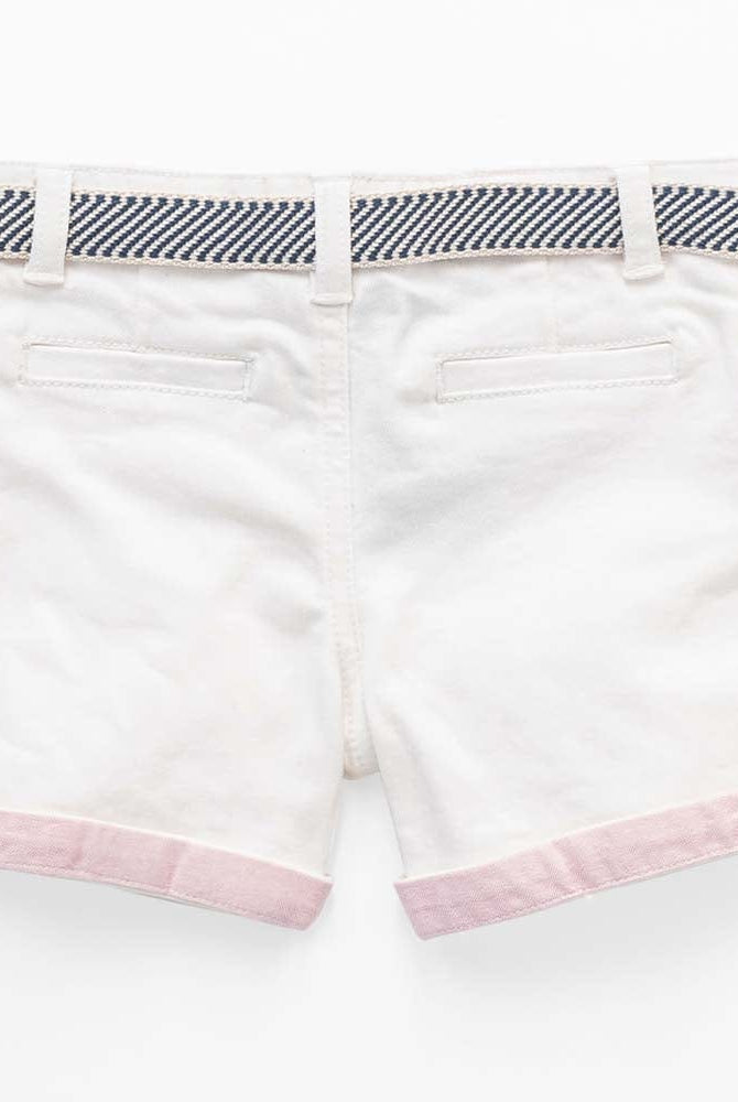 جينجرسنابس شورت جينز أبيض بحزام رضع ولادي أبيض