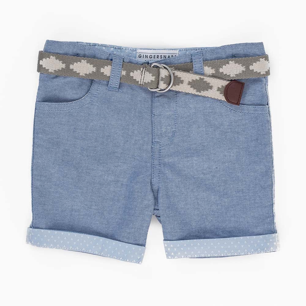 جينجرسنابس شورت قصير بثنية ولادي رضع أزرق غامق