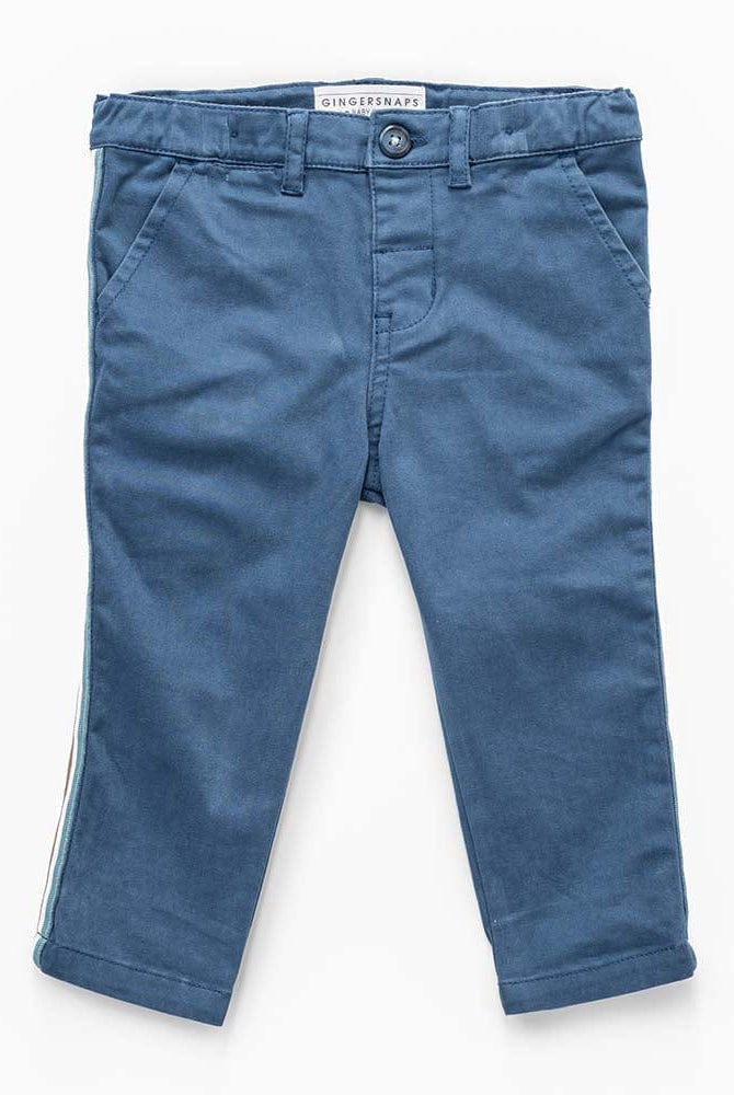 جينجرسنابس بنطلون اطفال رضع ولادي سادة بجيوب دينم أزرق غامق