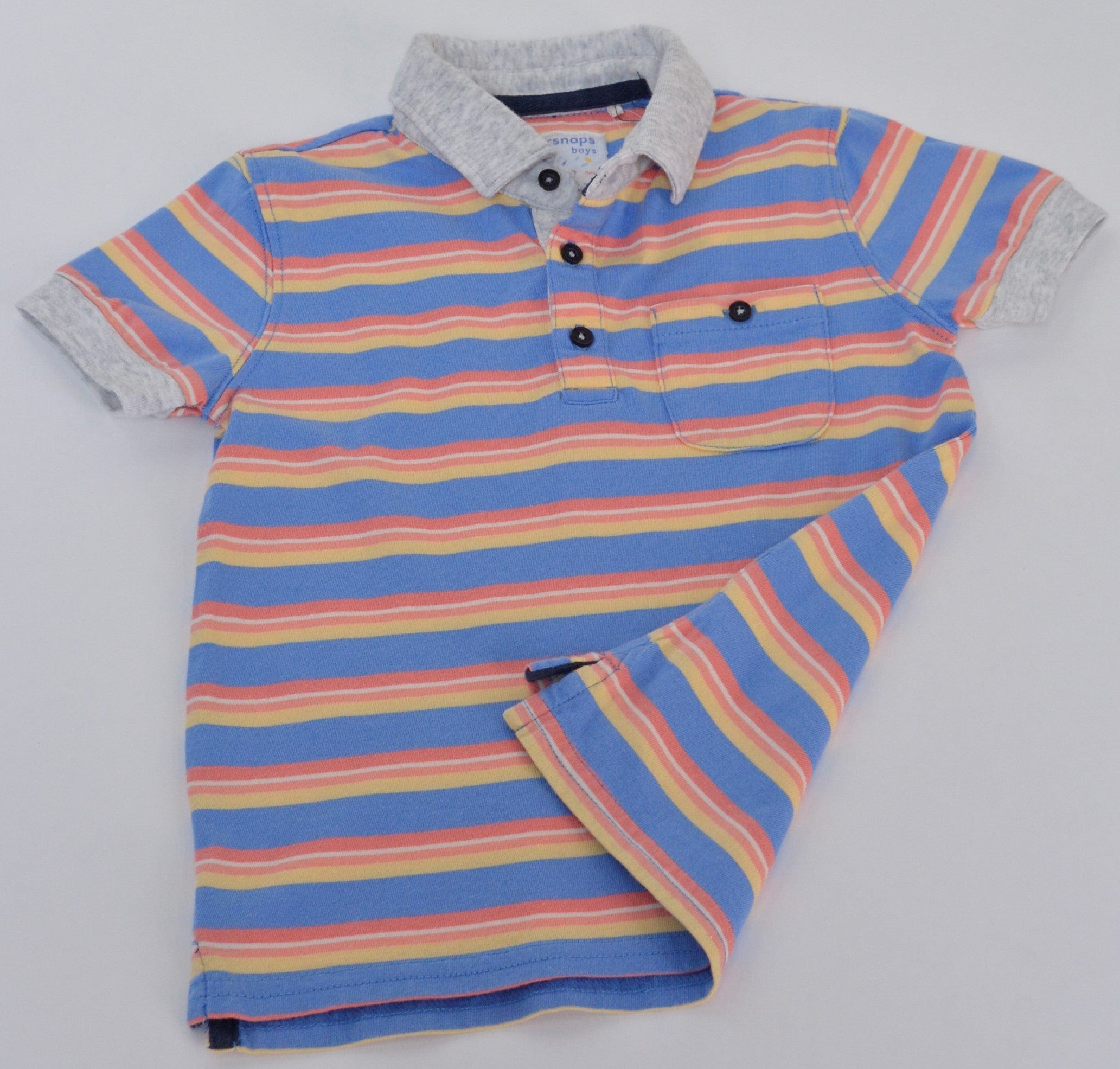 جينجرسنابس تي شيرت مخطط بولو أولادي بياقة متعدد الألوان