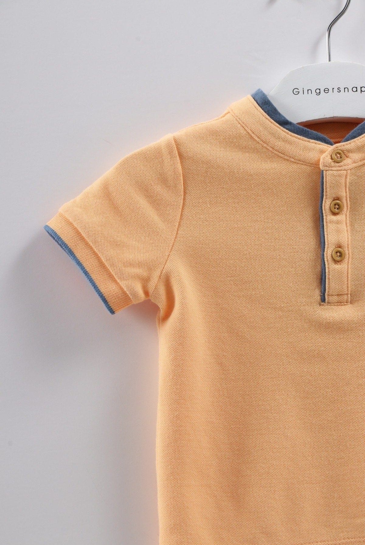 جينجرسنابس تيشيرت بولو ربع رقبة برتقالي فاتح