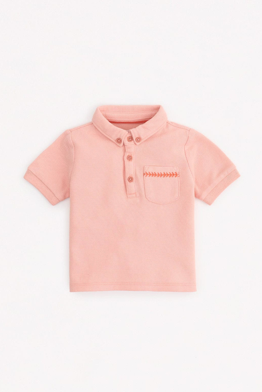 جينجرسنابس تيشيرت بياقه بولو أولادي مزين بتطريز علي الجيب أحمر بنفسجي