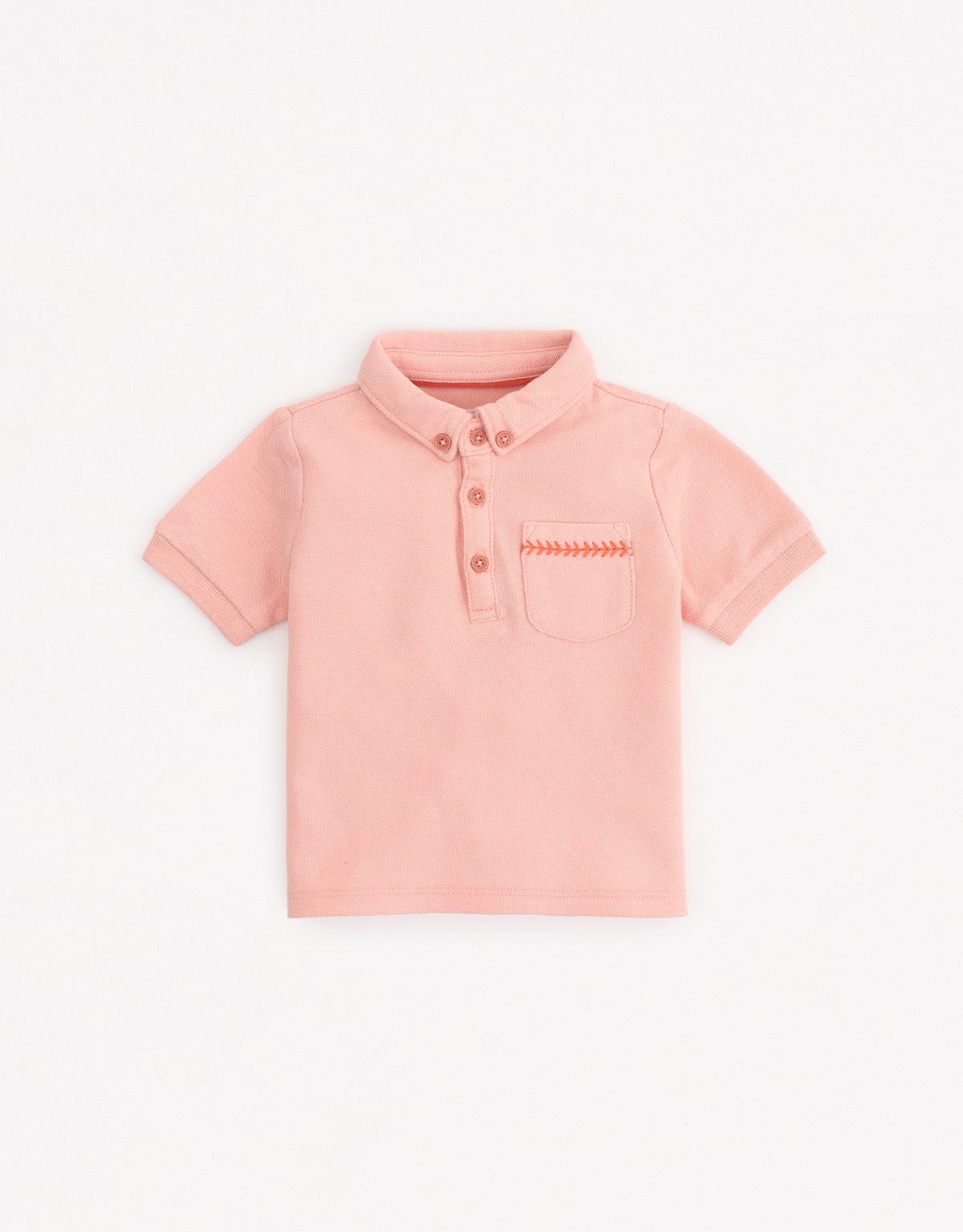 جينجرسنابس تيشيرت بياقه بولو أولادي مزين بتطريز علي الجيب أحمر بنفسجي