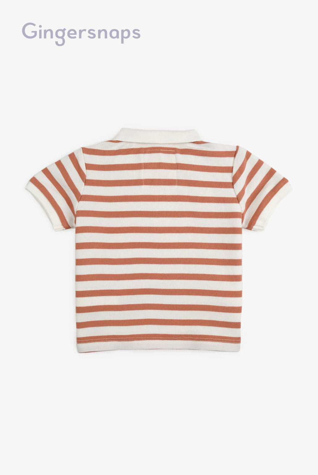 جينجرسنابس تيشيرت بخطوط عريضة بأزرار أمامية كم قصير أولادي بني