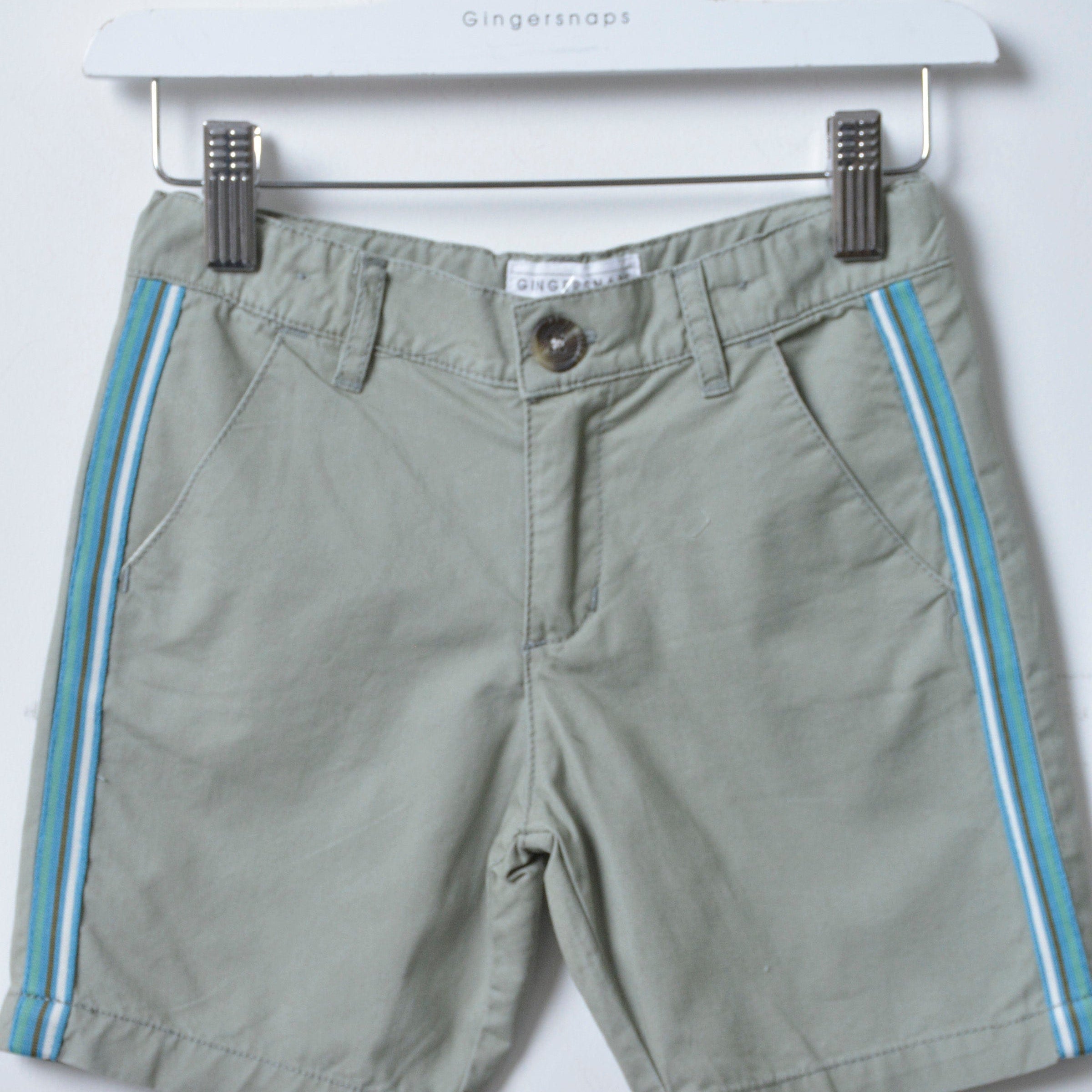 جينجرسنابس شورت سادة مخطط من الجانبين رضع ولادي لون الأعشاب البحرية