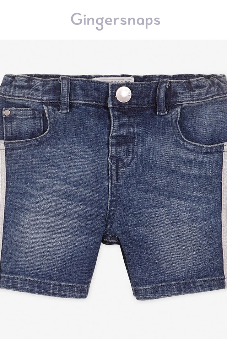 جينجرسنابس شورت جينز اطفال أولادي رضع قصير أزرق/سط