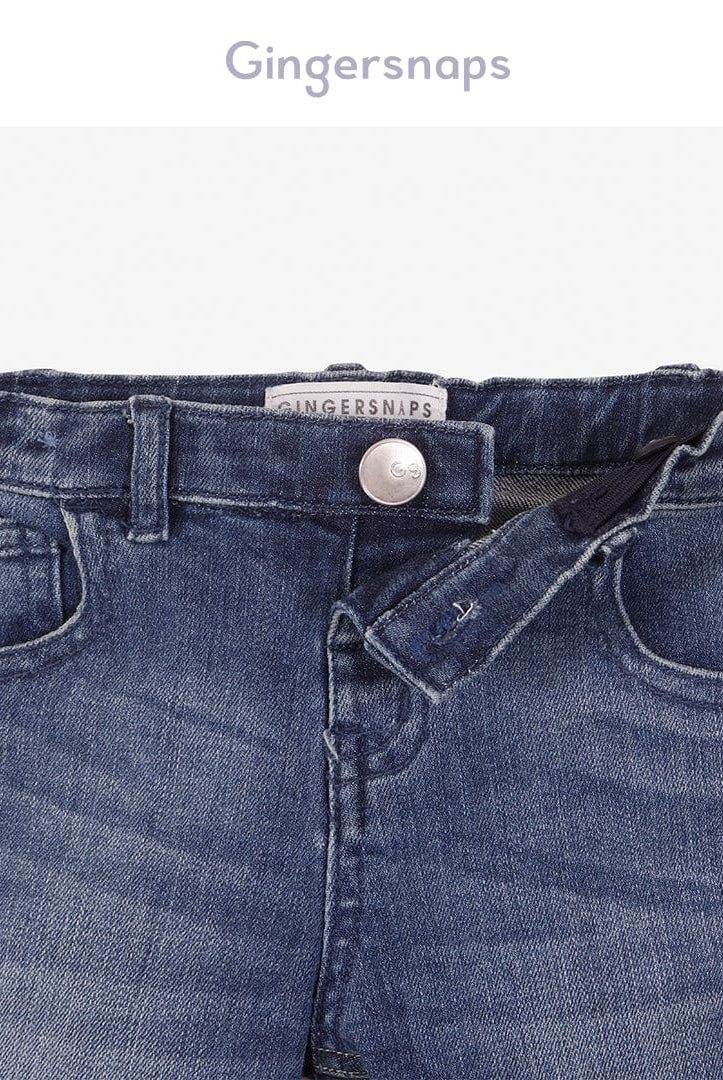 جينجرسنابس شورت جينز اطفال أولادي رضع قصير أزرق/سط