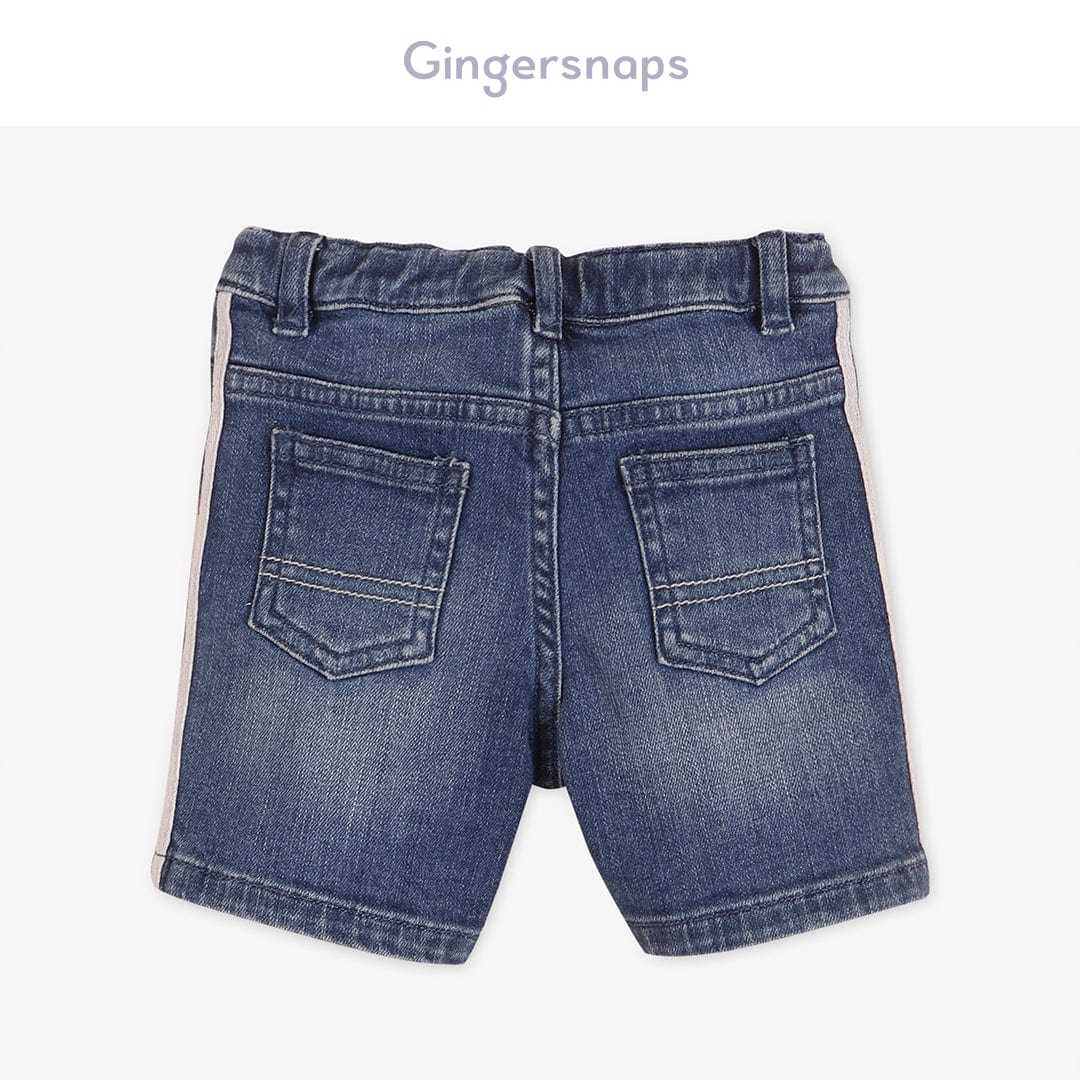 جينجرسنابس شورت جينز اطفال أولادي رضع قصير أزرق/سط