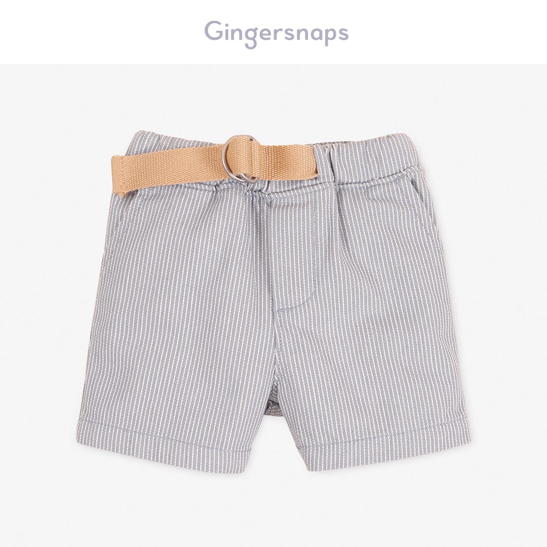 جينجرسنابس شورت أولادي خروج مخطط ملحق بحزام أزرق/أبيض