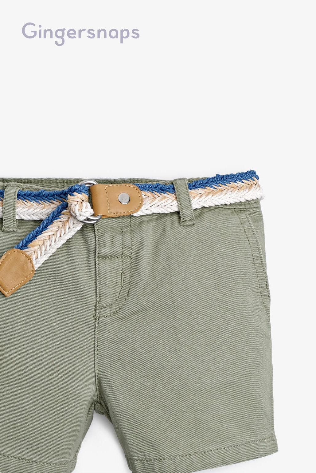 جينجرسنابس شورت اطفال تشينو بجيوب أمامية أخضر