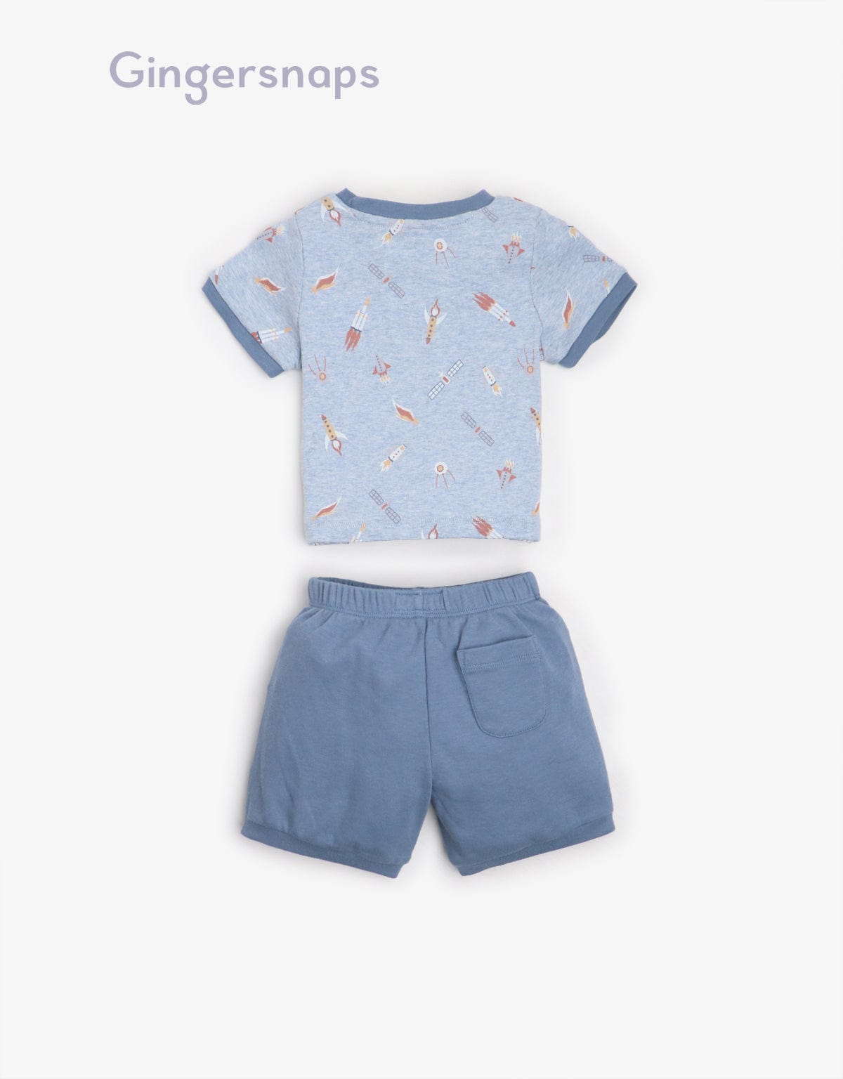 جينجرسنابس شورت رضع ولادي بخصر مطاطي بطبعة أزرق