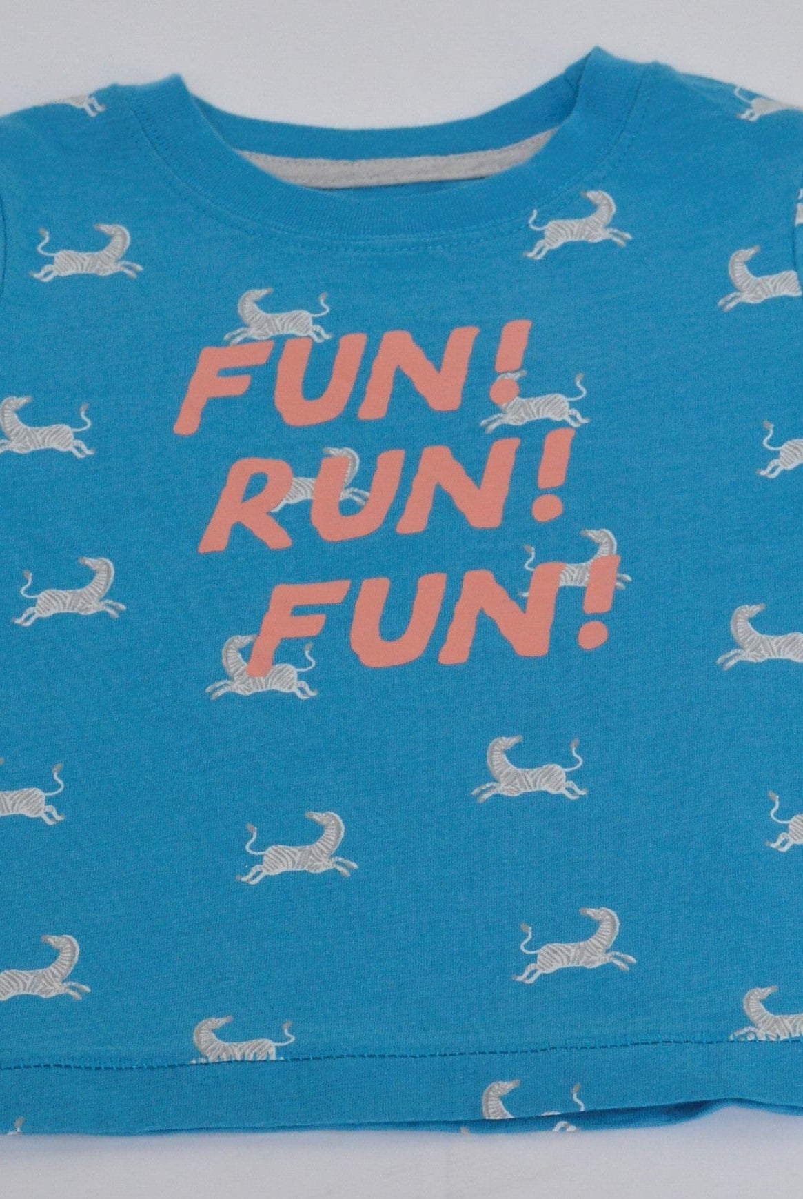 جينجرسنابس تي شيرت ولادي للرضع بطبعة كتابة وحمار وحشي أزرق