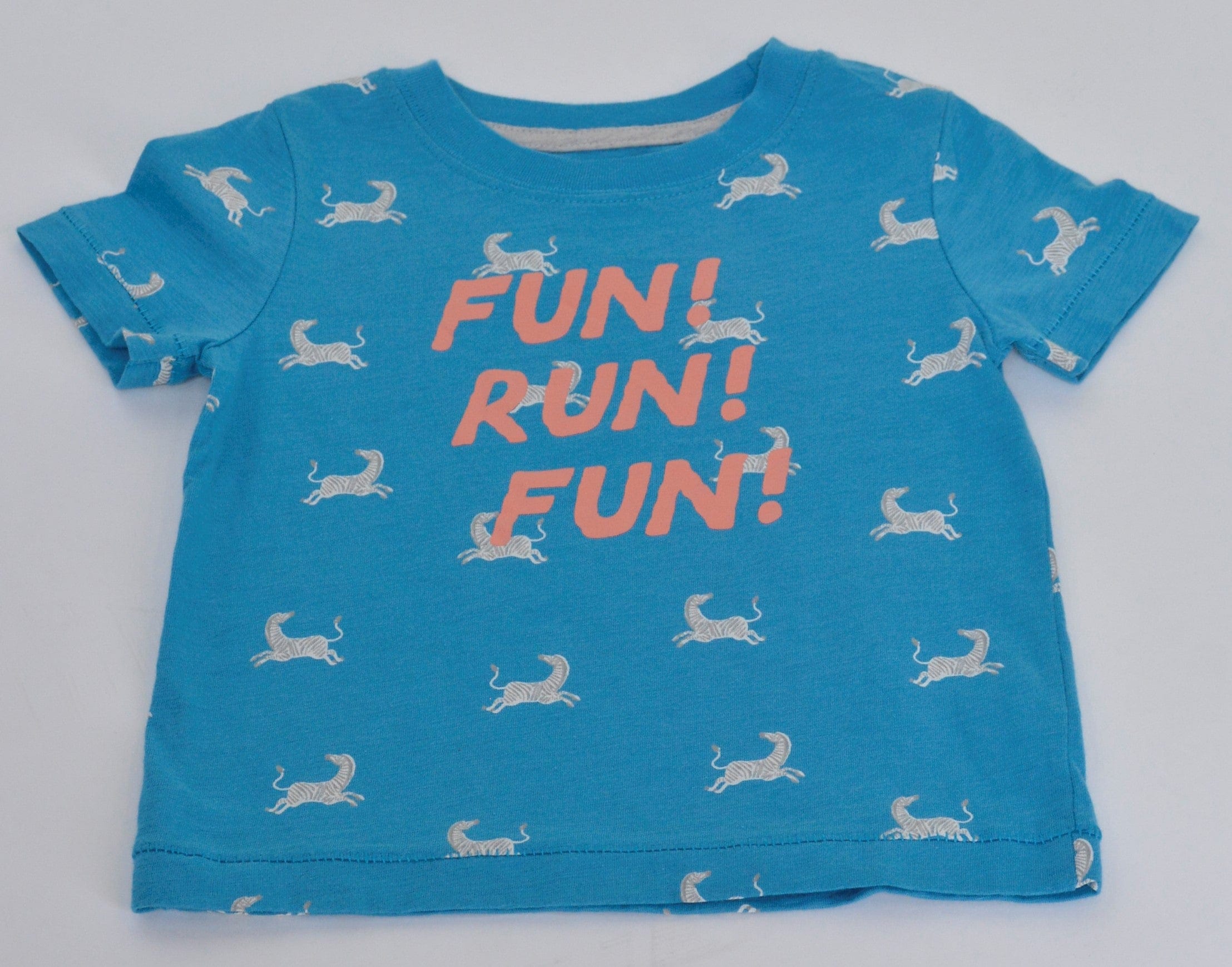 جينجرسنابس تي شيرت ولادي للرضع بطبعة كتابة وحمار وحشي أزرق