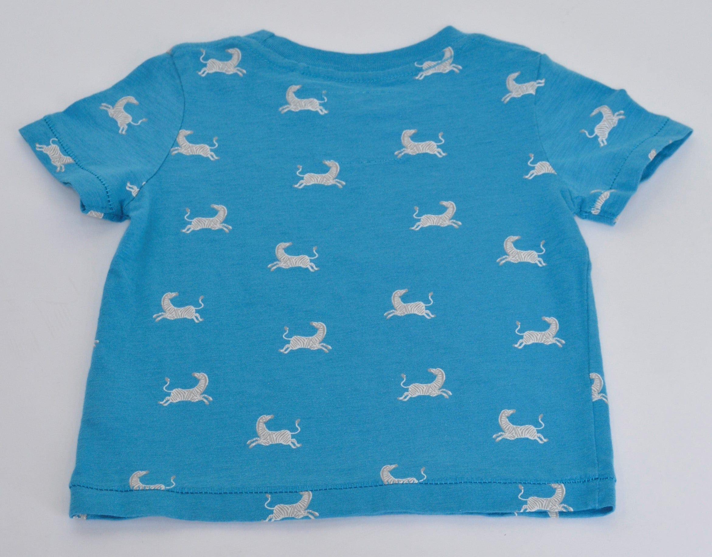 جينجرسنابس تي شيرت ولادي للرضع بطبعة كتابة وحمار وحشي أزرق