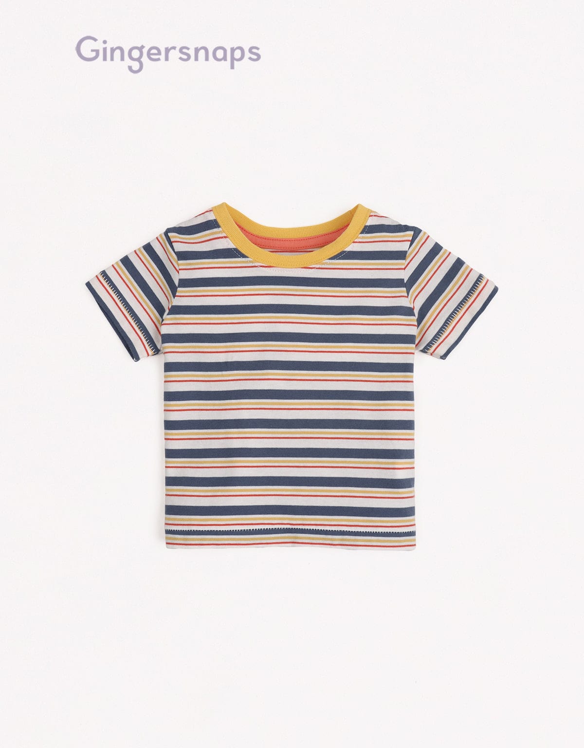 جينجرسنابس تي شيرت ولادي للرضع بنمط مقلم متعدد الألوان