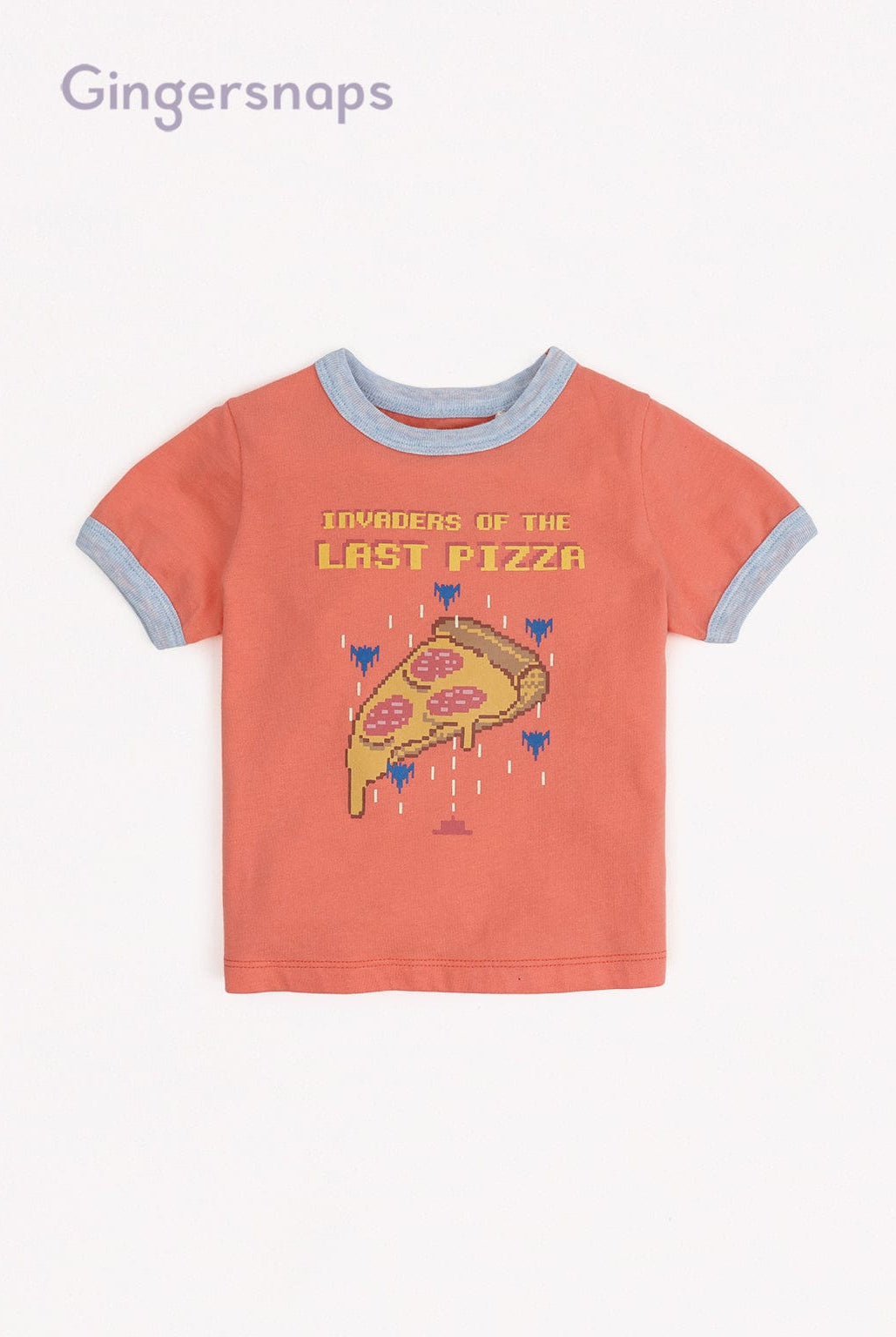 جينجرسنابس تي شيرت بيبي أولاد بطبعة بيتزا أحمر