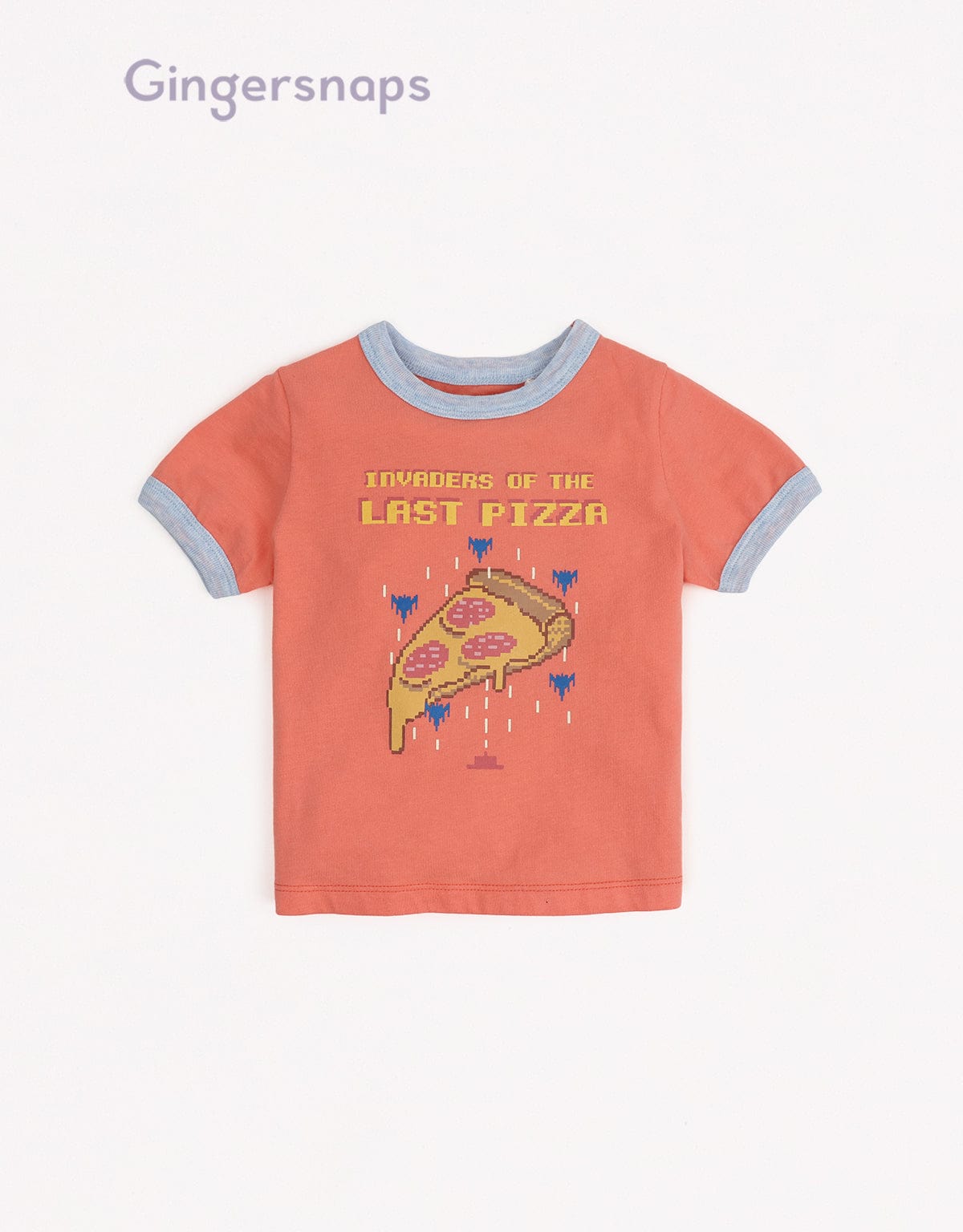 جينجرسنابس تي شيرت بيبي أولاد بطبعة بيتزا أحمر