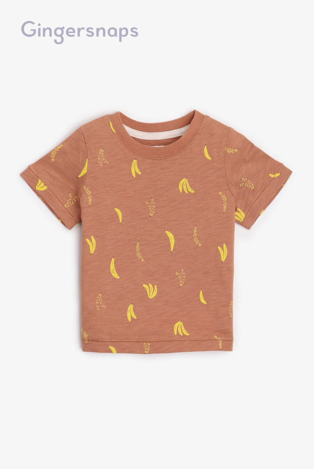 جينجرسنابس تي شيرت بيبي أولاد بنمط موز البيج