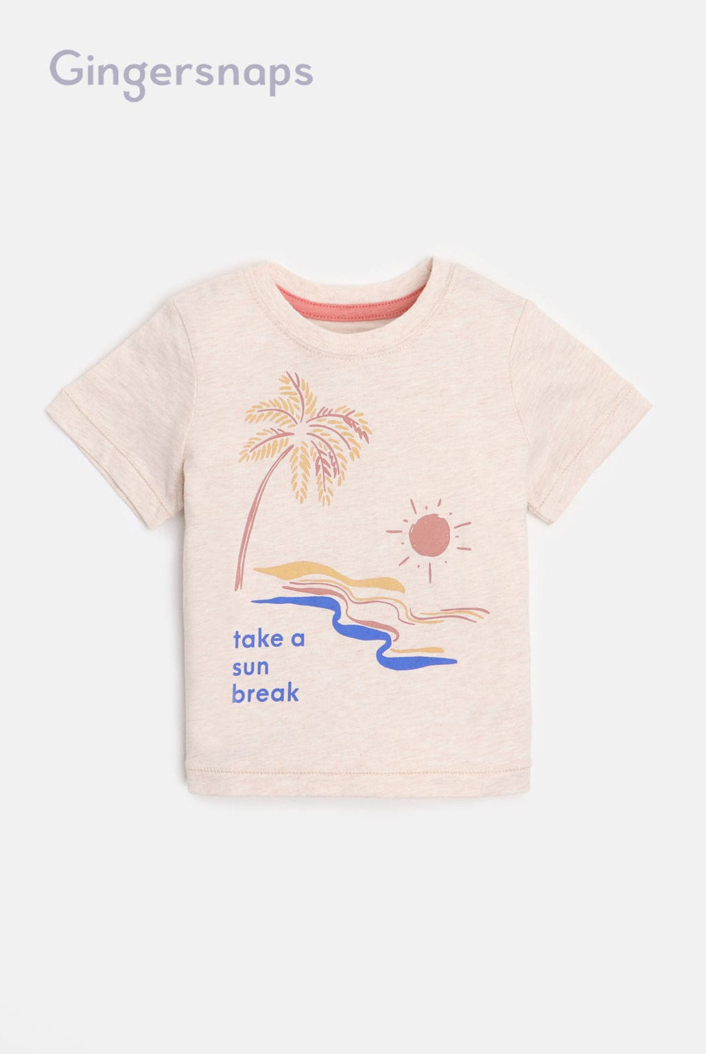 جينجرسنابس تي شيرت بيبي أولاد بطبعة منظر طبيعي البيج