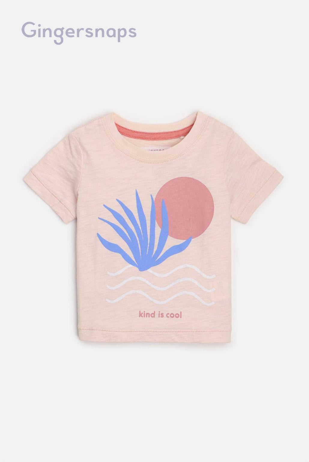 جينجرسنابس تي شيرت بيبي أولاد بطبعة أمامية وردي
