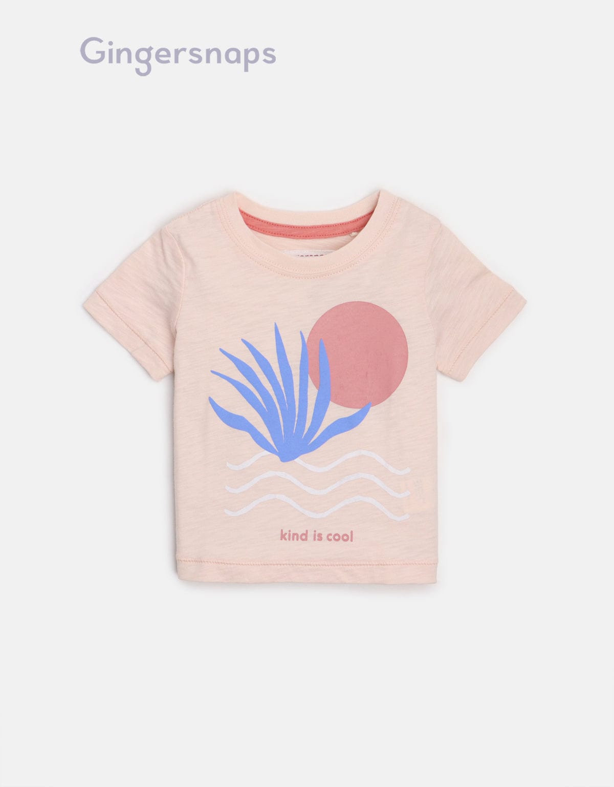 جينجرسنابس تي شيرت بيبي أولاد بطبعة أمامية وردي