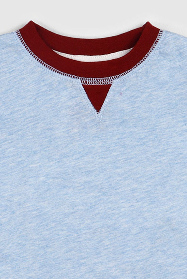 جينجرسنابس تي شيرت رضع ولادي صيفي بحواف مطرزة أزرق