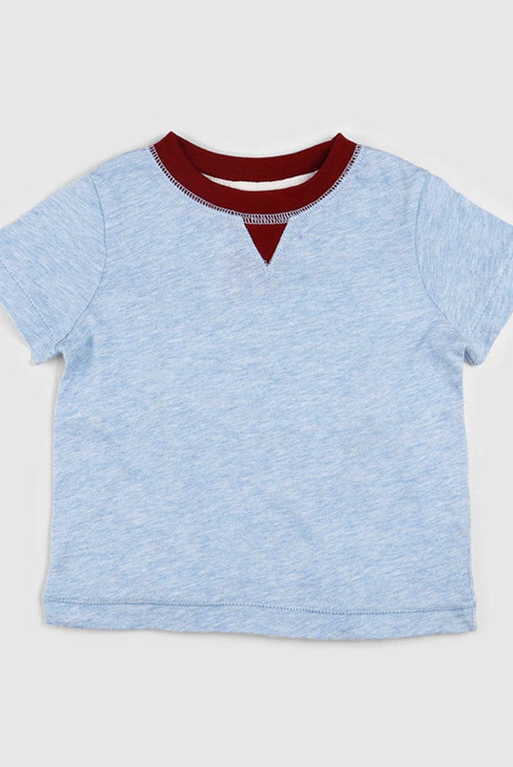 جينجرسنابس تي شيرت رضع ولادي صيفي بحواف مطرزة أزرق