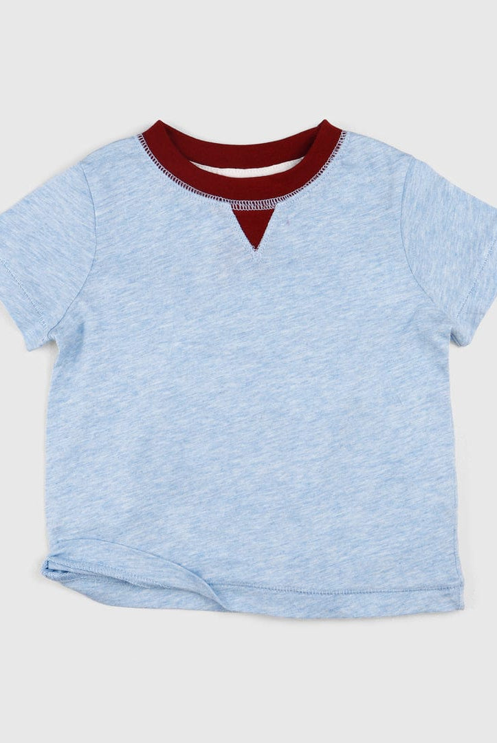 جينجرسنابس تي شيرت رضع ولادي صيفي بحواف مطرزة أزرق