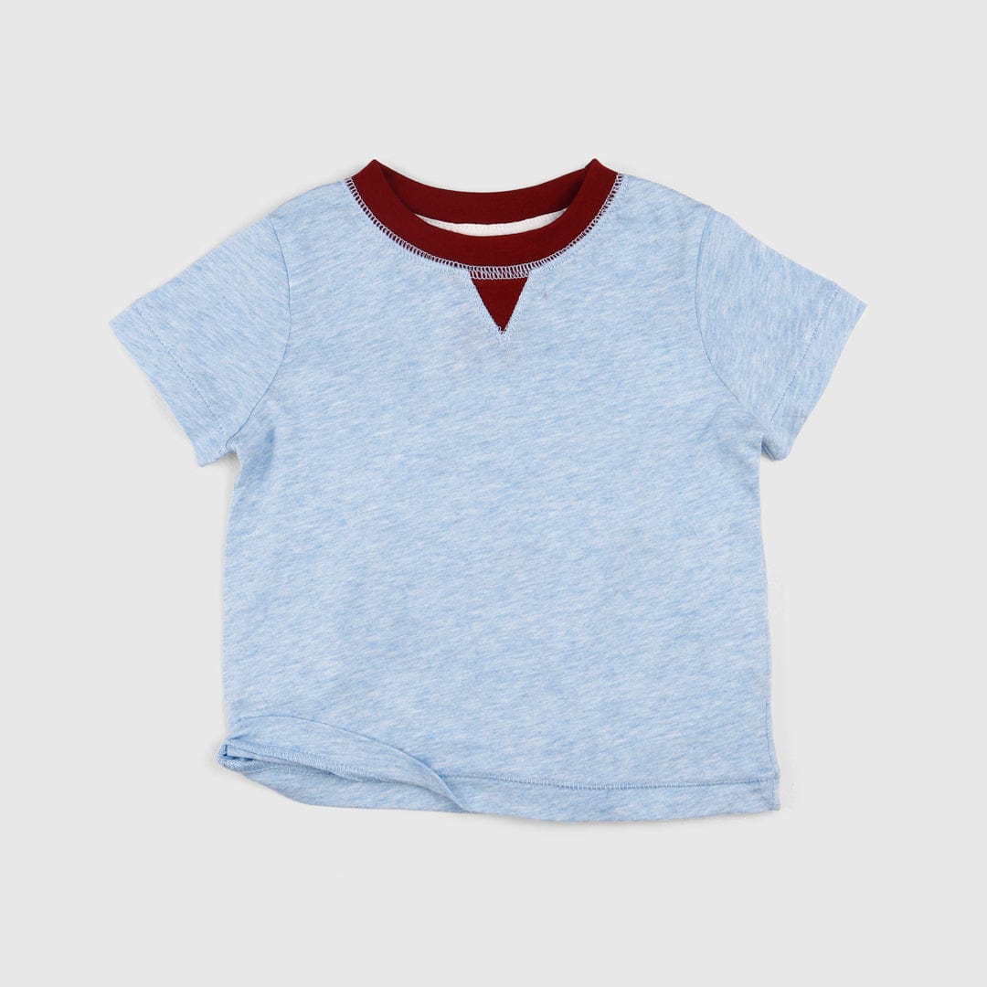 جينجرسنابس تي شيرت رضع ولادي صيفي بحواف مطرزة أزرق