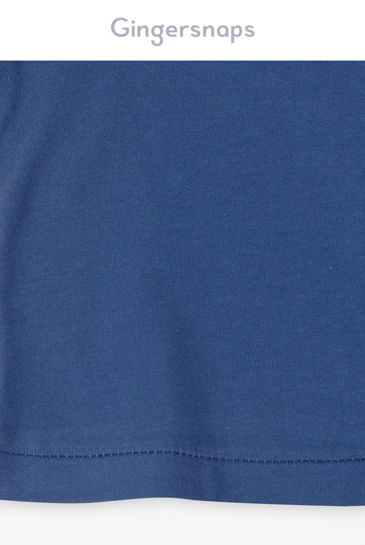 جينجرسنابس تي شيرت ولادي للرضع سادة بجيب أزرق وردي