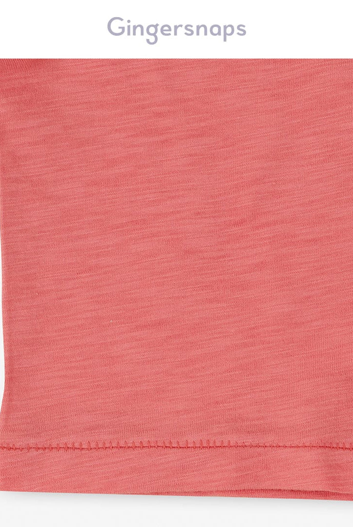 جينجرسنابس تي شيرت ولادي للرضع بياقة دائرية سادة وردي