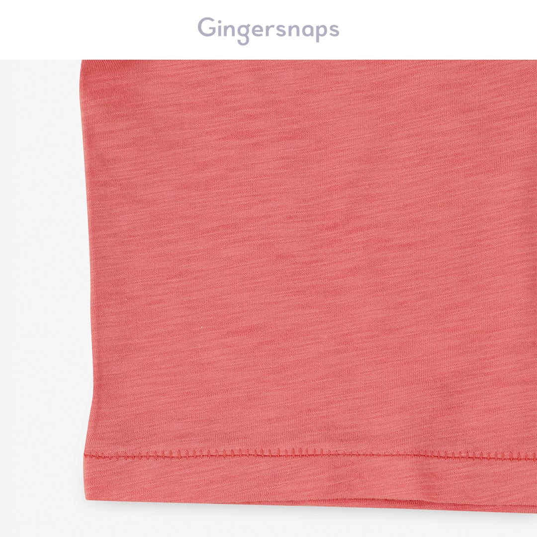 جينجرسنابس تي شيرت ولادي للرضع بياقة دائرية سادة وردي