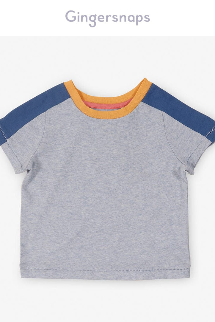 جينجرسنابس تي شيرت ولادي للرضع سادة بألوان متعددة أزرق