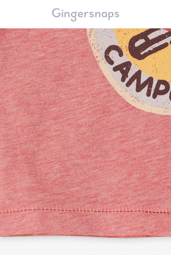 جينجرسنابس تي شيرت ولادي للرضع مطبوعة بياقة دائرية أحمر