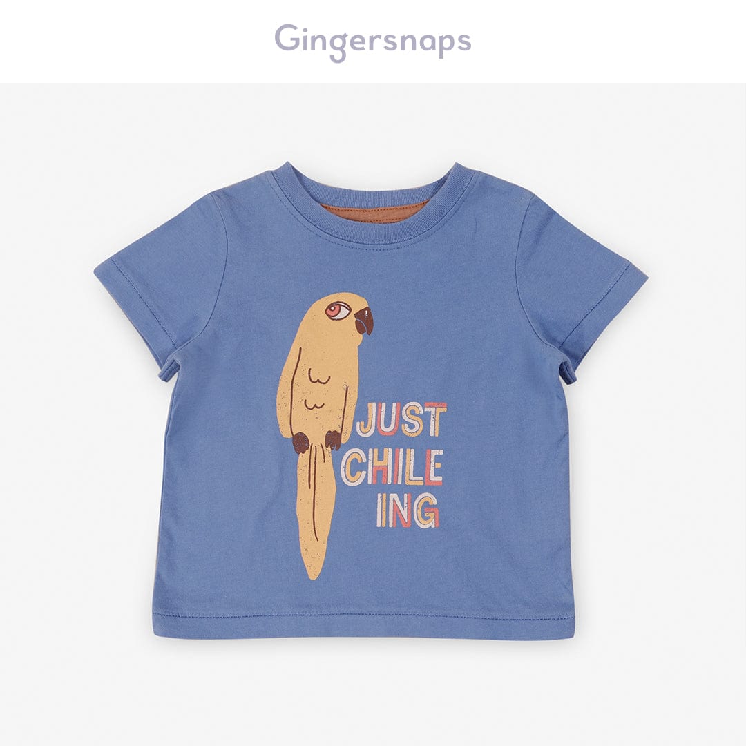 جينجرسنابس تي شيرت ولادي للرضع بطبعة عصفورة فيروزي