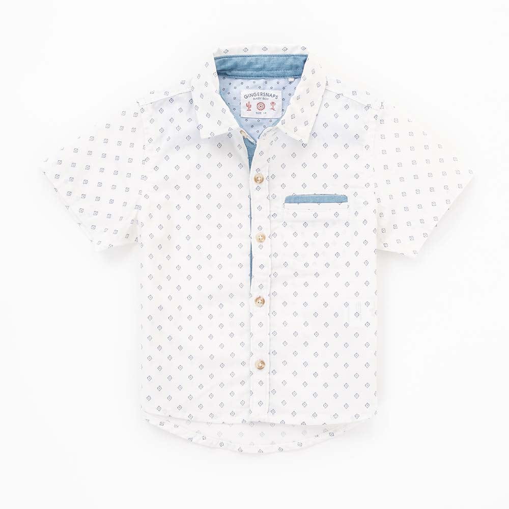 جينجرسنابس قميص منقوش بولو ولادي رضع أوف وايت / أزرق