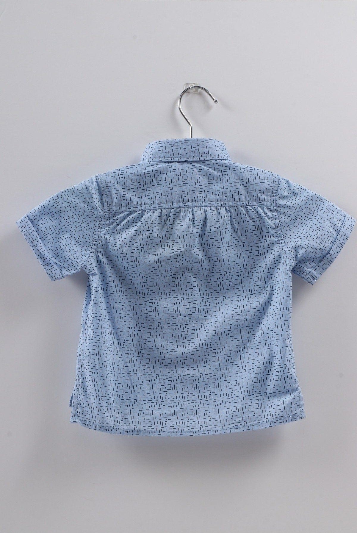 جينجرسنابس قميص منقوش بياقة نص كم رضع أولادي أزرق فاتح