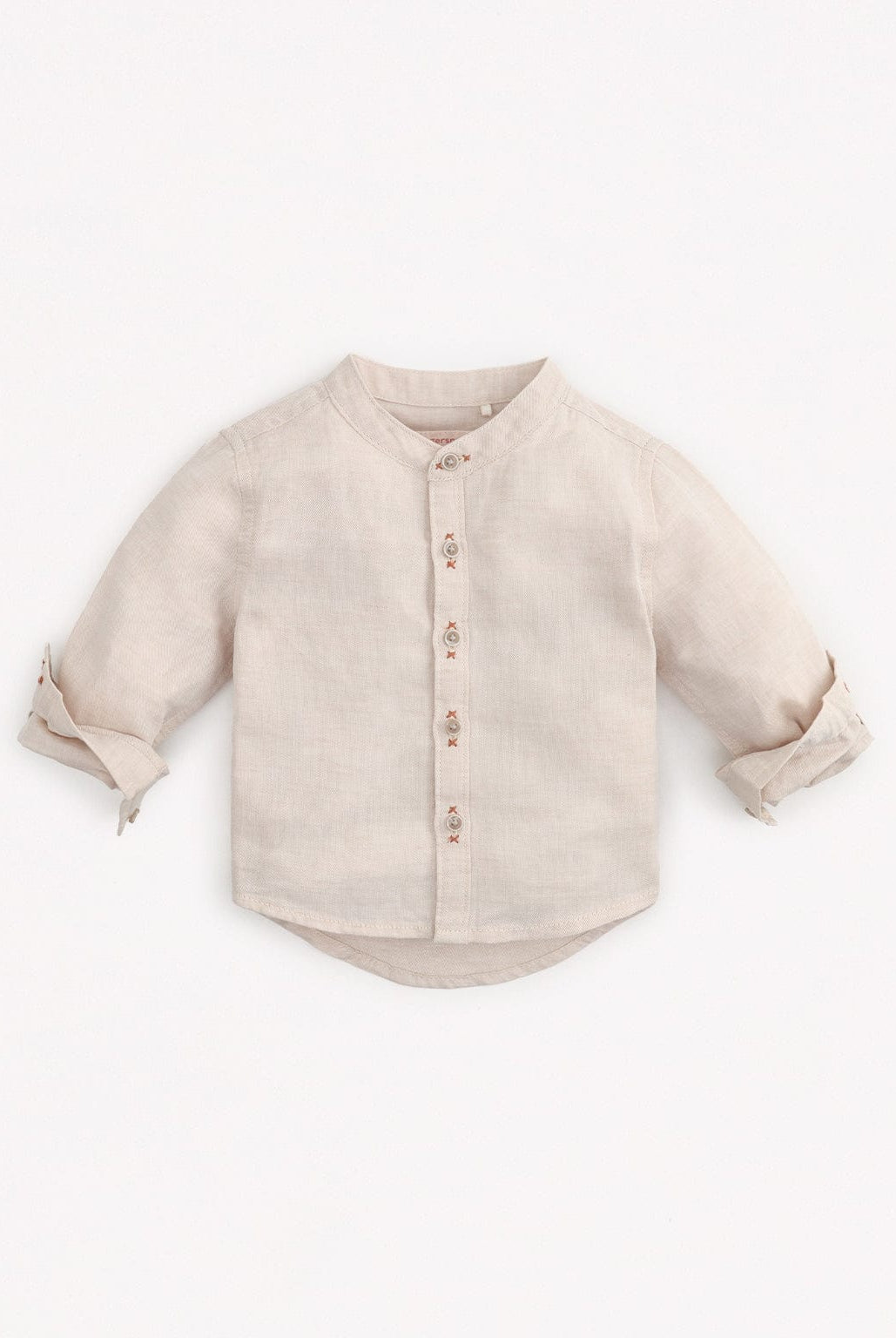 جينجرسنابس قميص سادة بأزرار أمامية كم طويل رضع أولادي بيج