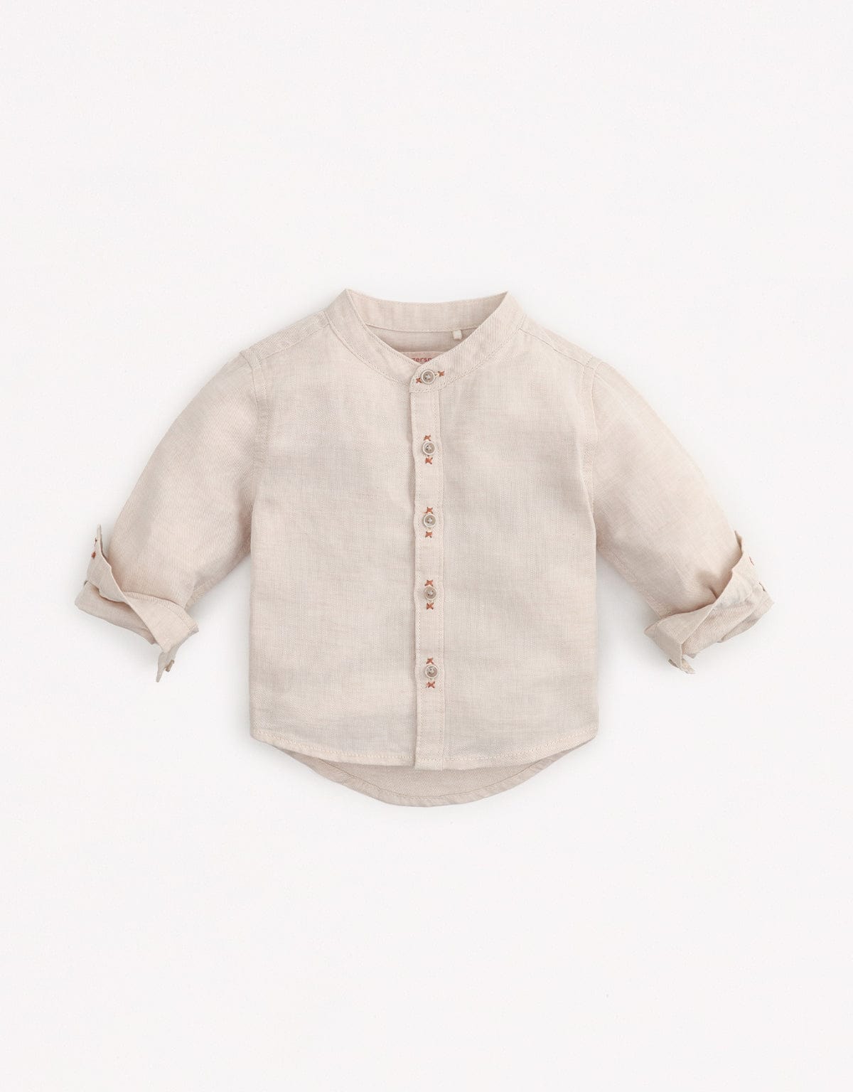 جينجرسنابس قميص سادة بأزرار أمامية كم طويل رضع أولادي بيج