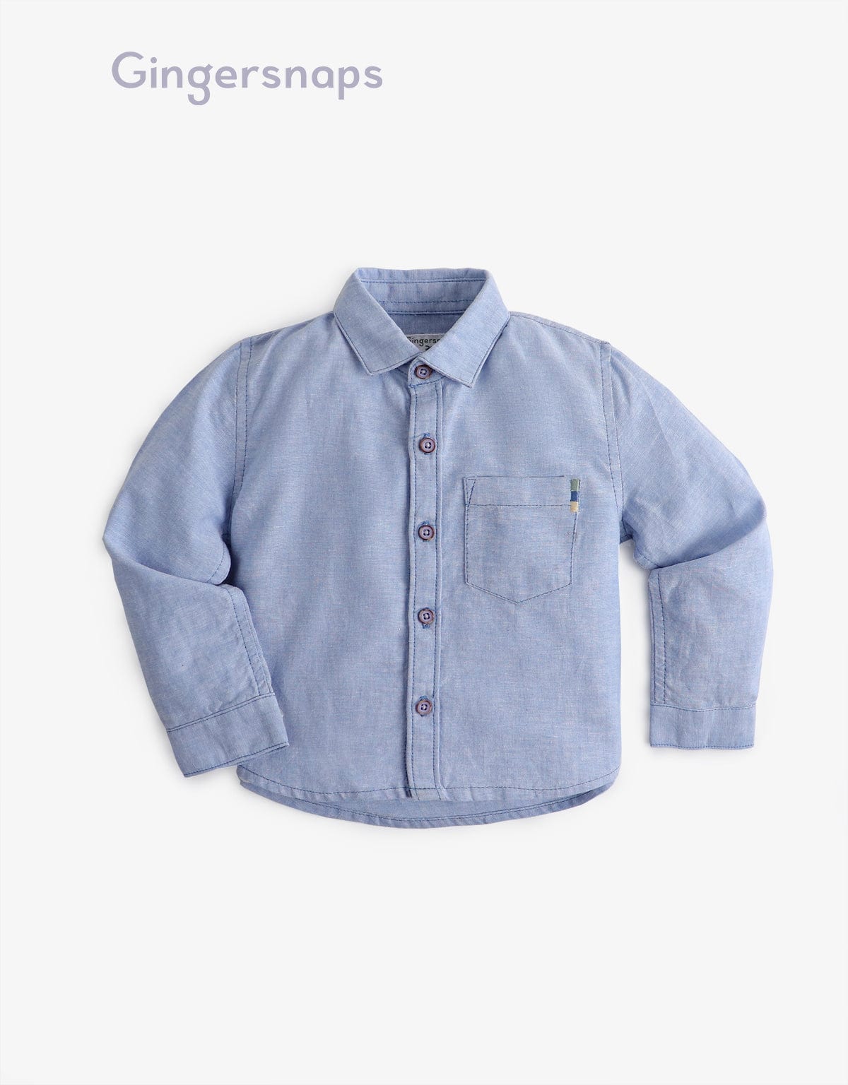 جينجرسنابس قميص مخطط بالطول نص كم رضع أولادي أزرق